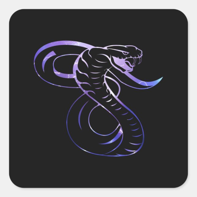 Sticker Carré Super serpent King Cobra (Devant)
