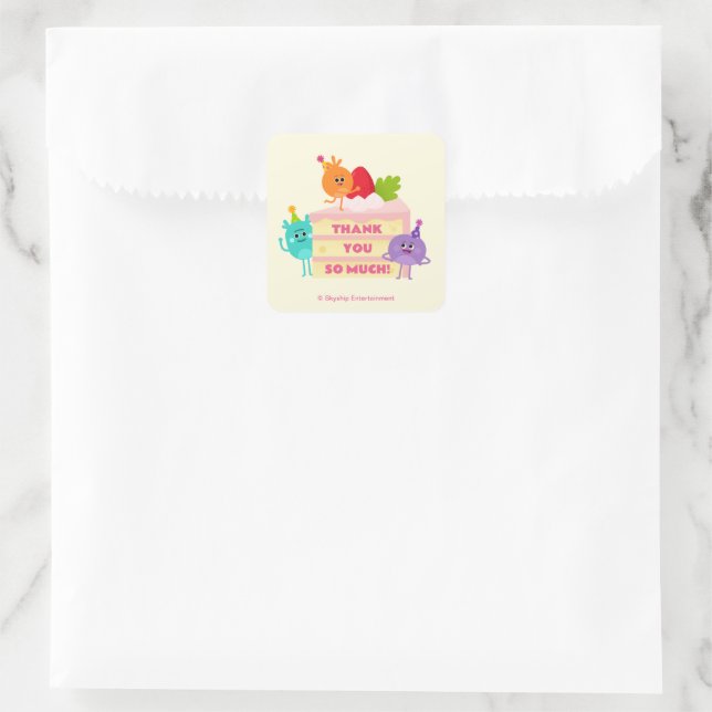 Sticker Carré Super simple | Chiffres de bosse gâteau d'annivers (Sac)