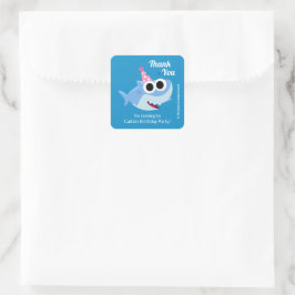 Sticker Carré Super simple | Finny Shark Confetti Anniversaire