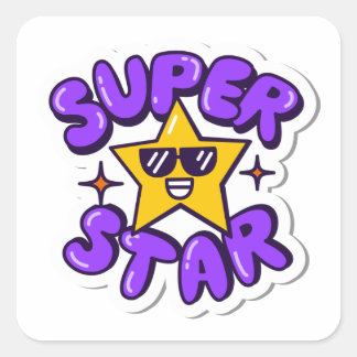 Sticker Carré super star