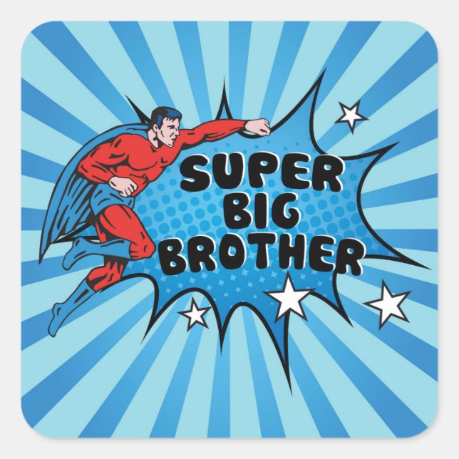 Sticker Carré Superhero Devenir un Big Brother (Devant)