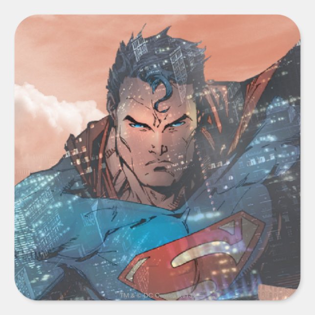 Sticker Carré Superman - Rouge (Devant)