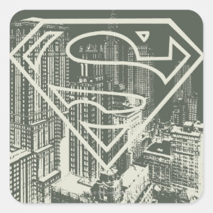 Sticker Carré Superman Stylisé Logo Green Metropolis