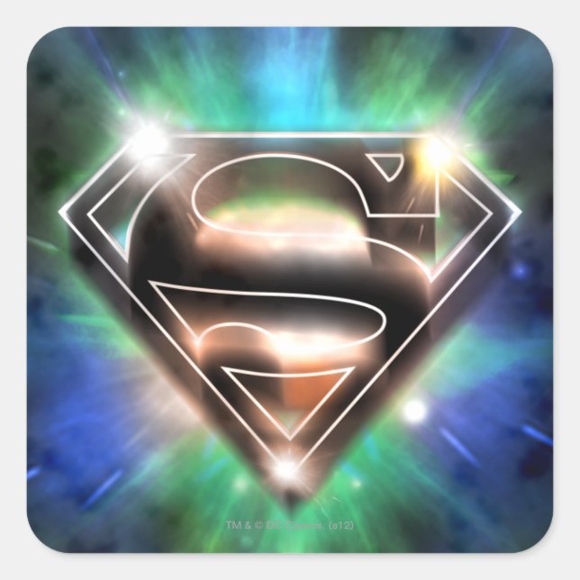 Sticker Carré Superman Stylisé | Logo Shiny Burst (Devant)