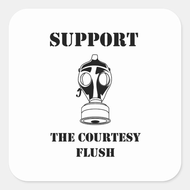 Sticker Carré Support De La Flush Gracieuse (Devant)