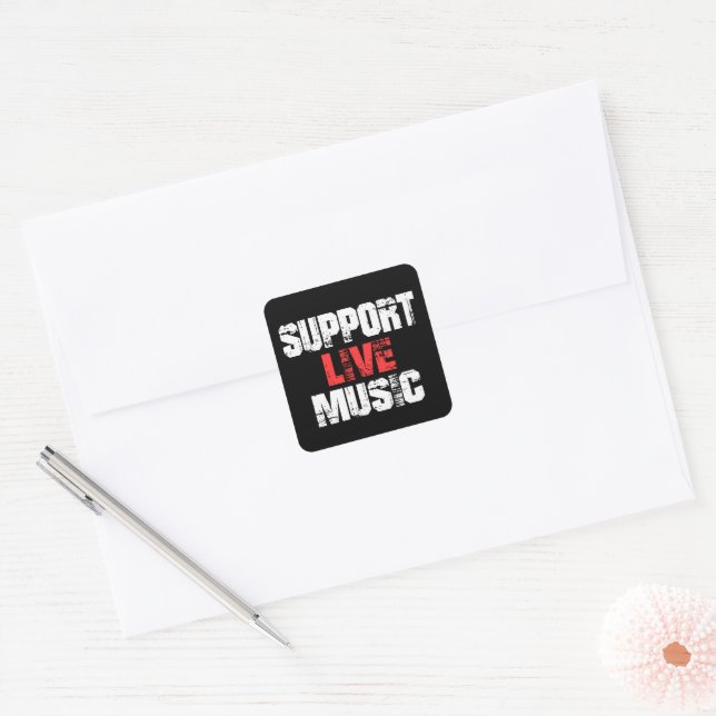Sticker Carré Support de musique Live (Enveloppe)
