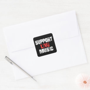 Sticker Carré Support de musique Live