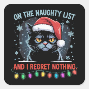 Sticker Carré Sur la liste des vilains et je ne regrette rien Ch