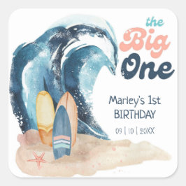 Sticker Carré Surf | Big One Beach 1er anniversaire
