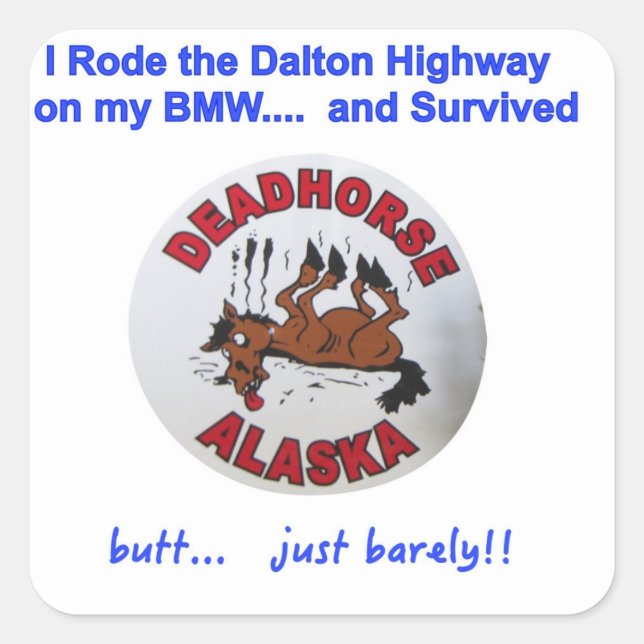 Sticker Carré Survivant de la route BMW Dalton (Devant)
