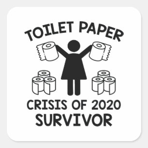 Sticker Carré Survivant du papier toilette