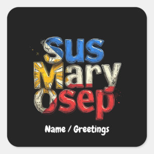 Sticker Carré Sus Mary Osep Fierté philippine personnalisable