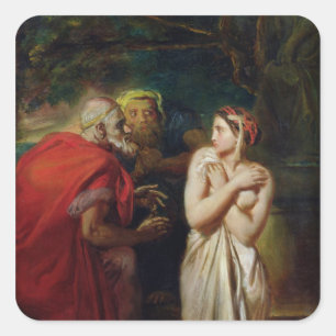 Sticker Carré Susanna et les anciens, 1856