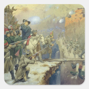 Sticker Carré Suvorov croisant le pont du diable en 1799, 1880
