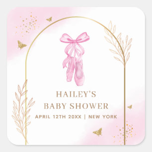 Sticker Carré Sweet Elegant Arch Ballerina Baby shower fille
