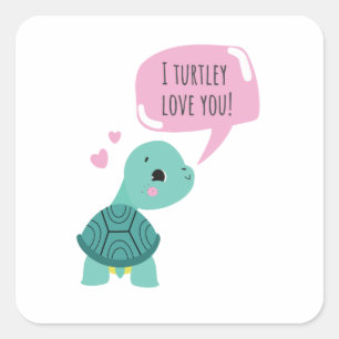 Sticker Carré Sweet Valentines cadeau - Je t'aime vraiment Stick