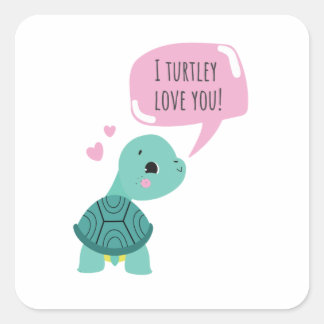 Sticker Carré Sweet Valentines cadeau - Je t'aime vraiment Stick