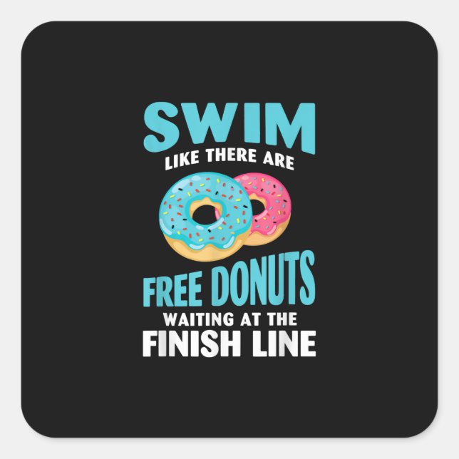 Sticker Carré Swimming Lover (Devant)