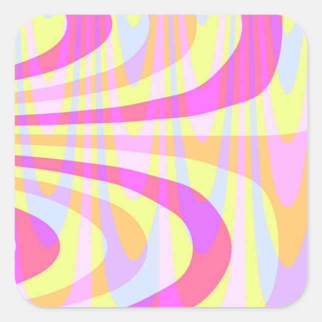 Sticker Carré Swirls des années 70 (Devant)