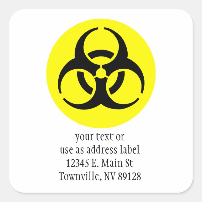 Sticker Carré Symbole BioHazard (Devant)