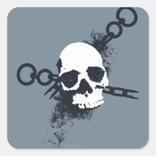 Sticker Carré Symbole crâne du Necromancer