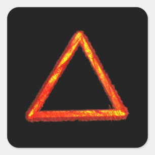 Sticker Carré Symbole d'alchimie d'élément de feu lame