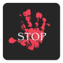 Symbole d'avertissement « STOP » avec empreinte de