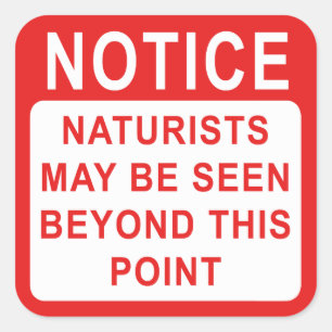 Sticker Carré Symbole de camp/plage naturiste
