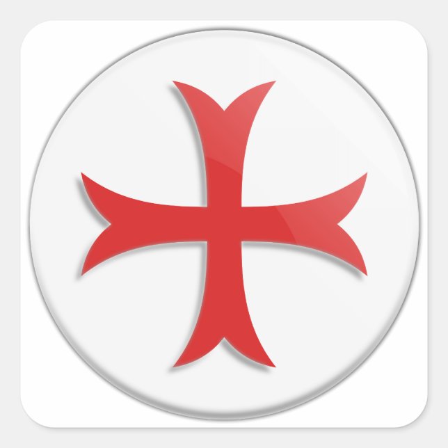 Sticker Carré Symbole de croix Templier du Chevalier (Devant)