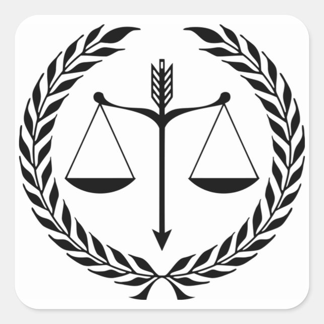 Sticker Carré Symbole de justice (Devant)