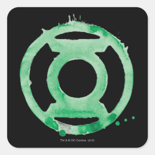 Sticker Carré Symbole de la lanterne de café - Vert