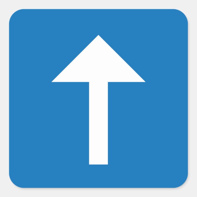 Sticker Carré Symbole de la route à sens unique bleu - Inscripti (Devant)