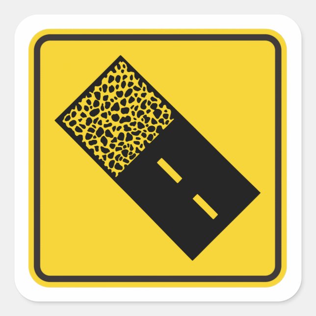 Sticker Carré Symbole de la route de Gravel (Devant)
