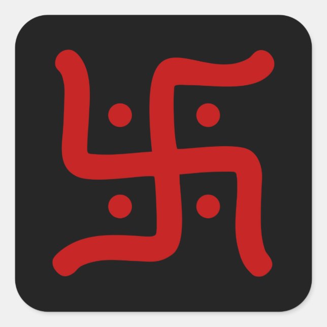 Sticker Carré symbole de la swastika hindoue traditionnelle indi (Devant)
