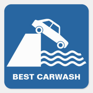 Sticker Carré Symbole de lavage drôle