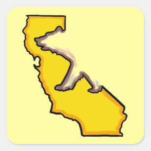 Sticker Carré Symbole de l'état de l'ours de Californie autocoll