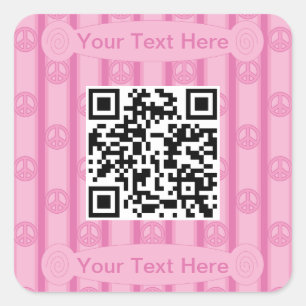 Sticker Carré Symbole de paix amusant et fantaisiste QR Code