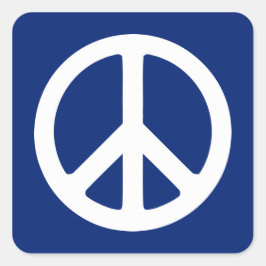 Sticker Carré Symbole de paix bleu et blanc