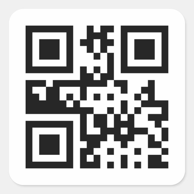 Sticker Carré Symbole ☮ de paix — Code QR (Devant)