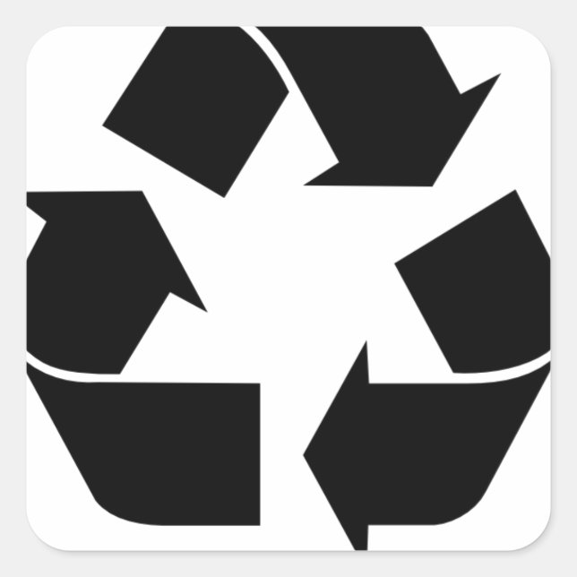 Sticker Carré Symbole de recyclage (Devant)
