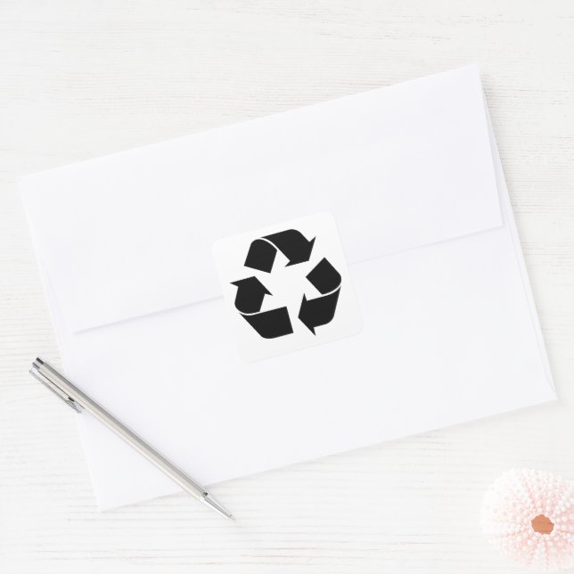 Sticker Carré Symbole de recyclage - Vert (Enveloppe)