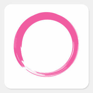 Sticker Carré Symbole de zen/cercle roses d'Enso