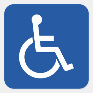 Sticker Carré Symbole désactivé pour le fauteuil roulant