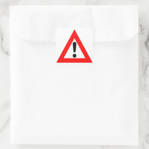 Sticker Carré Symbole du triangle d'attention