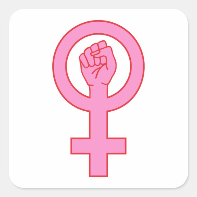 Sticker Carré Symbole féminin à la main (Devant)