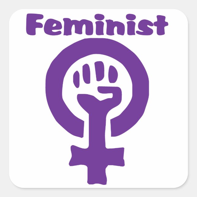 Sticker Carré Symbole féministe en violet (Devant)
