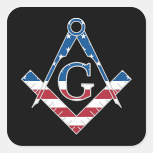 Sticker Carré Symbole Freemasonic des États-Unis
