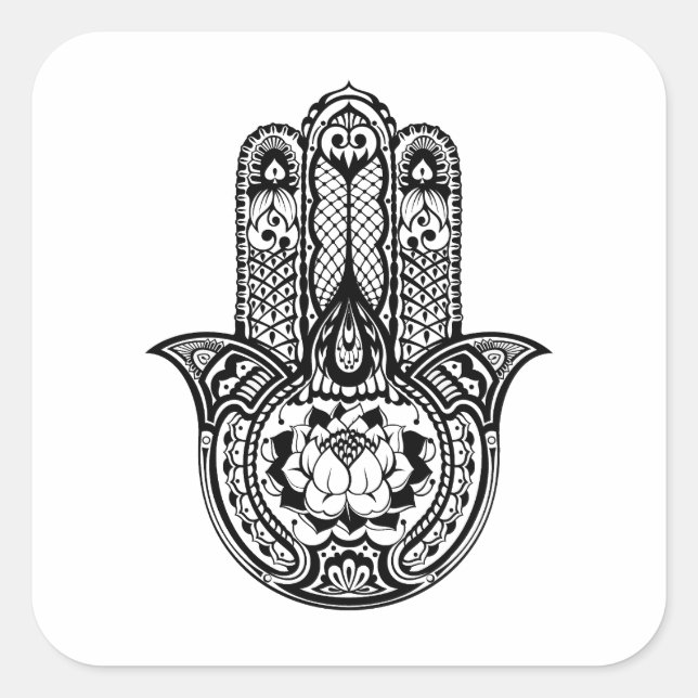 Sticker Carré Symbole Hamsa inspiré (Devant)