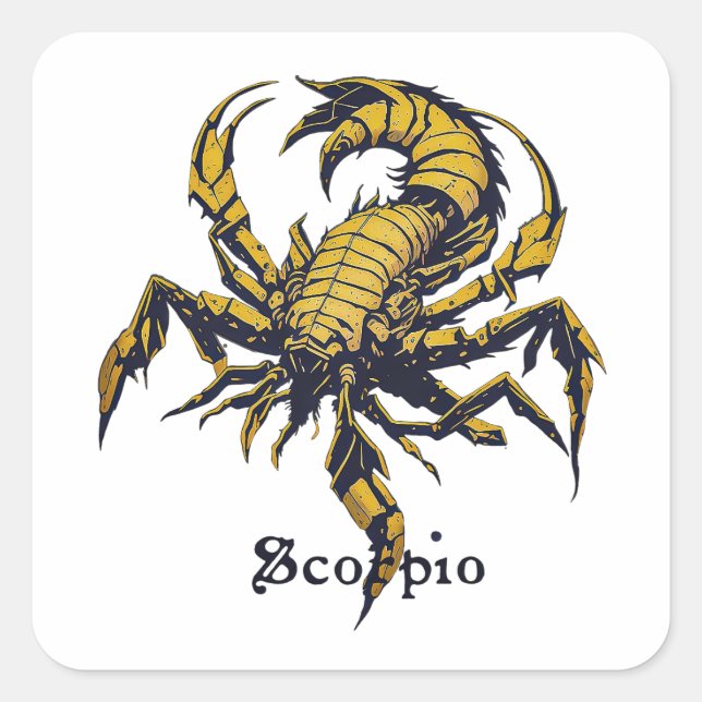 Sticker Carré Symbole Horoscope Scorpio (Devant)