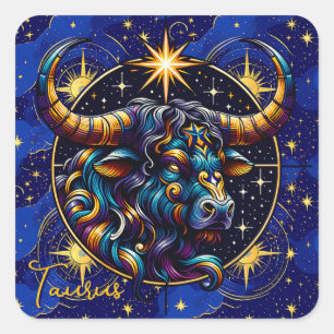 Sticker Carré SYMBOLE Horoscope Taurus Zodiaque Astrologie